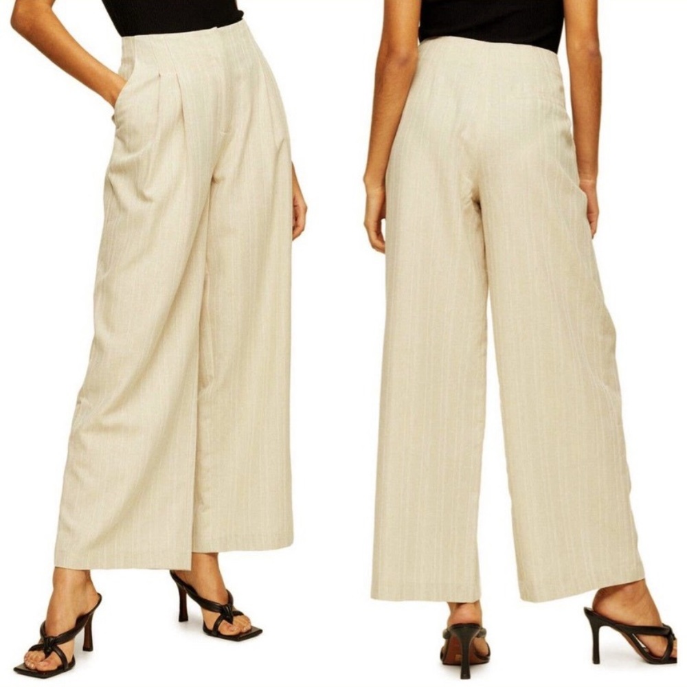 NEW TopShop Herringbone Pants Trouser Wide Legged  Sz 10 NWOT